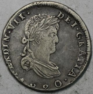 1820 - Zs Mexico War Of Independence Silver 2 Reales Ferdinand Vii Coin 16062915r photo