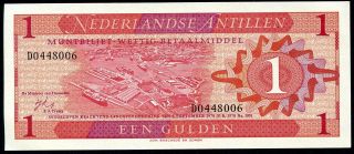 Netherlands Antilles 1 Gulden 1970 P - 20 Unc Uncirculated Banknote photo
