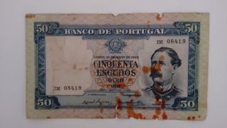 Rare Portugal 50 Escudos Note Ouro 1960 Im photo