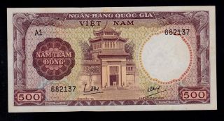 South Viet Nam 500 Dong (1964) A1 Pick 22a Xf Banknote. photo