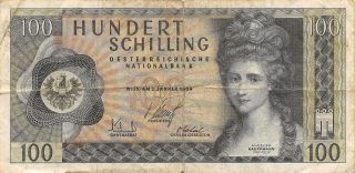 Austria 100/ - 2.  1.  1969 Block Ha Circulated Banknote,  E1 photo