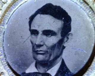 1860 Abraham Lincoln / Hannibal Hamlin Ferrotype Campaign 25mm Medal - Rare photo