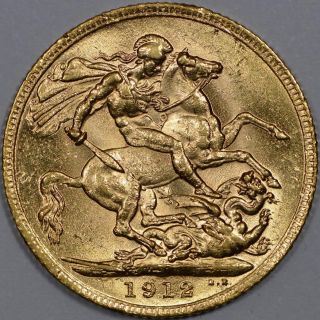 Great Britain,  1912 Gold Sovereign,  George V (s - 3996) photo