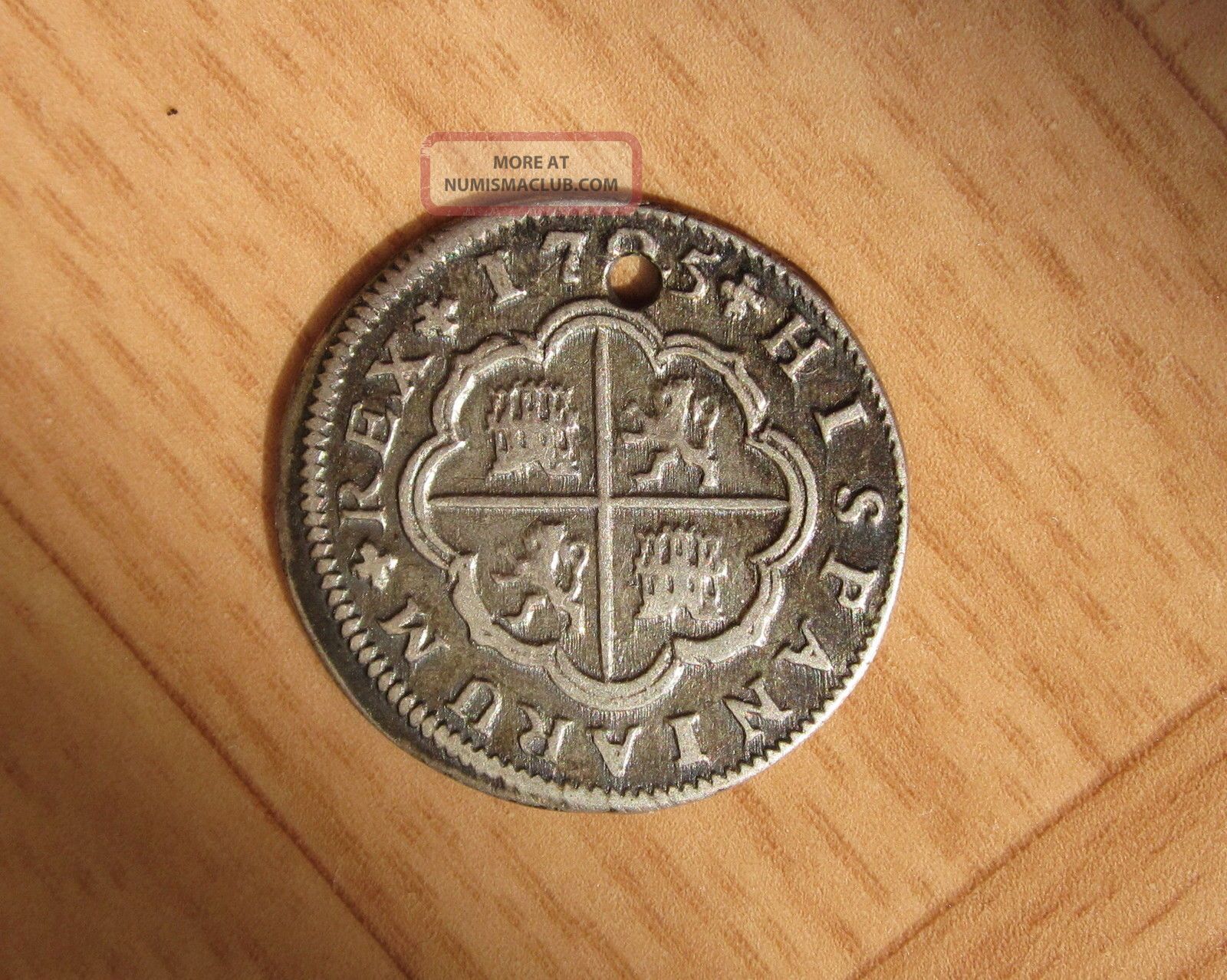 Antique 1725 Spain Spanish Philippus Silver Coin
