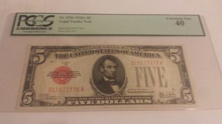 1928 A Legal Tender $5 Pcgs 40 Ppq Extremely Fine photo