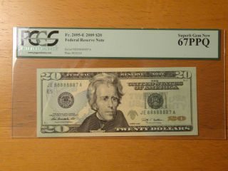 Lucky $20 Federal Note Fancy Serial Near Solid 8 88888 888888 8888888 88888887 photo