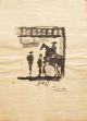 Pablo Picasso Hand Signed Ink Wash Drawing 1959 Stamp Barcelona Gold photo 1