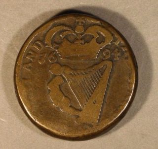 1694 Ireland Coin Weight Brass Xvii Pence U.  S. photo