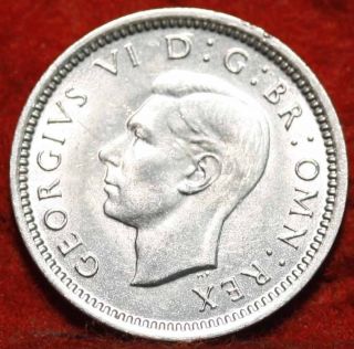 Uncirculated 1942 Great Britain 3 Pence Silver Foreign Coin S/h photo