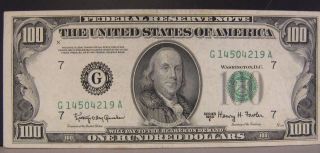 1950e U.  S.  $100 Chicago Frn Crisp Circulated U.  S. photo