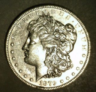1879 Morgan Silver Dollar About Uncirculated Looking Coin photo