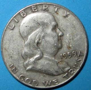 1959 Franklin 90 Silver Half Dollar - Low Combined photo