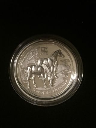 2014 Australian High Relief Proof 1oz.  999 Fine Silver Year Of The Horse Coin photo