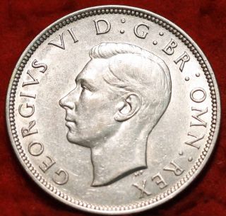 1942 Great Britain 1/2 Crown Silver Foreign Coin S/h photo