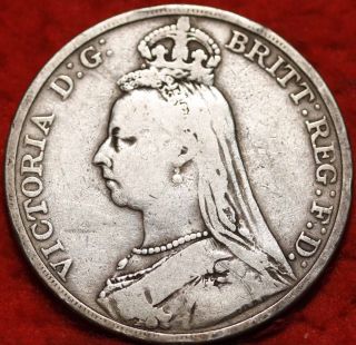 1892 Great Britain Crown Silver Foreign Coin S/h photo