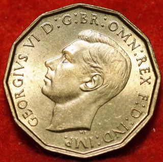 Uncirculated 1948 Great Britain 3 Pence Foreign Coin S/h photo