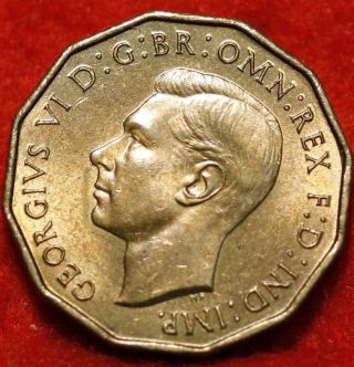 Uncirculated 1937 Great Britain 3 Pence Foreign Coin S/h photo