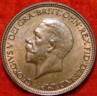 Uncirculated 1929 Great Britain 1/2 Penny Foreign Coin S/h photo