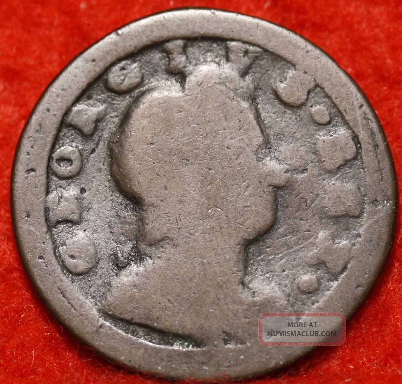 1720 Great Britain 1/2 Penny Foreign Coin S/h