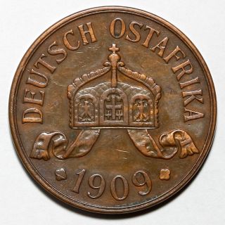 1909 J Wilhelm Ii German East Africa Hamburg 5 Five Heller Coin photo