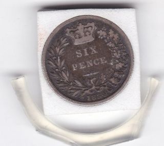 1834 King William Iv Sixpence (6d) Sterling Silver British Coin photo