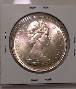 1966 Canada $1,  Silver Dollar Coin,  Vintage, photo