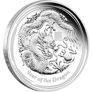 Australia 2012 1$ Year Of The Dragon Proof Silver Coin photo
