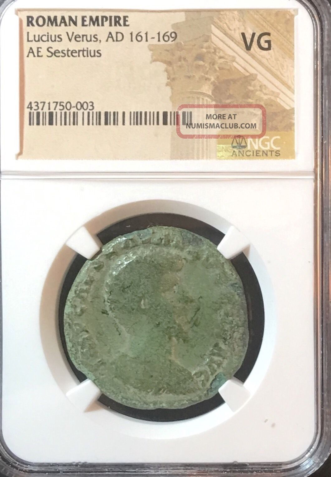 Lucius Verus Ancient Roman Ae Bronze Sestertius Concord Avgvstor Ngc Certified Coins: Ancient photo