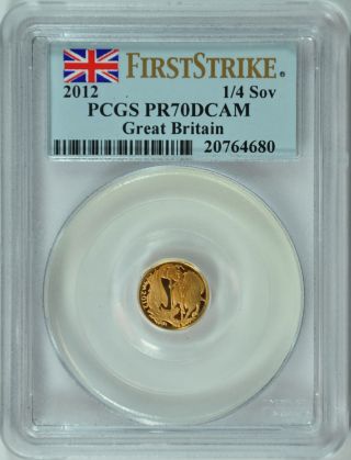 Great Britain 2012 1/4 Sov Gold Pcgs Pr70 Dcam photo