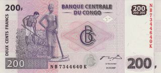 Banque Centrale Du Congo Congo 200 Francs 2007 Gem Unc photo