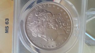 1887 P Morgan Silver Dollar Anacs Ms 63 Wow Great Details Semi Proof Like photo