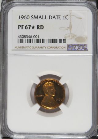 1960 Proof Small Date Lincoln 1c Ngc Pf 67 Star Rd photo