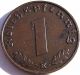 Ww2 German 1938 - E 1 Rp Reichspfennig 3rd Reich Bronze Nazi Coin Germany photo 1