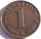 Ww2 German 1937 - E 1 Rp Reichspfennig 3rd Reich Bronze Nazi Coin Germany photo 1