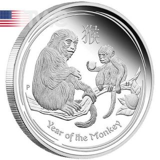 Australia 2016 1$ Lunar Series Ii Year Of The Monkey 1oz Proof Silver Coin photo