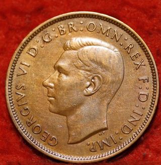 1939 Great Britain One Penny Foreign Coin S/h photo