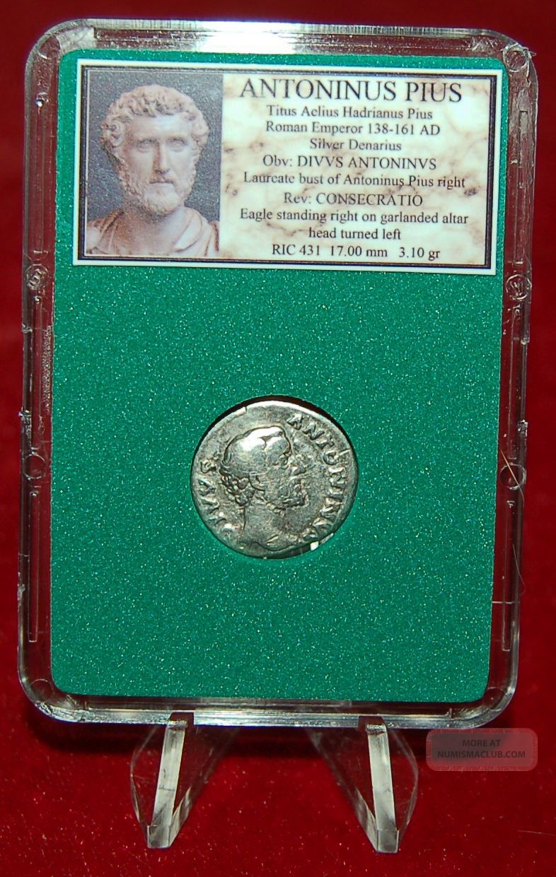 Roman Empire Coin Antoninus Pius Eagle On Reverse Silver Denarius Coins: Ancient photo