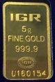 5 Gram Ganesha 999.  9 24 Karat Diwali Fine Gold Bullion Bar With & Gold photo 3