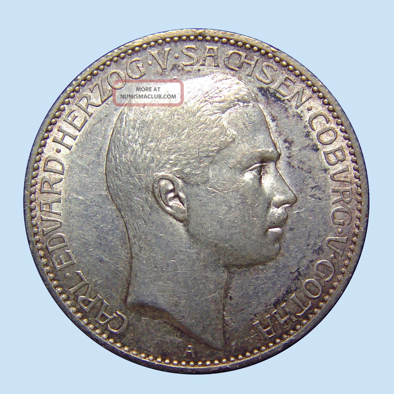 1905 A 2 Silver Mark,  Carl Eduard,  Saxe - Coburg - Gotha Duchies,  Km 166,  Unc Rrr Germany photo