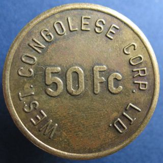 Old Congo Token - West Congolese Corp.  Ltd.  - 50 Fc - More On Ebay.  Pl photo