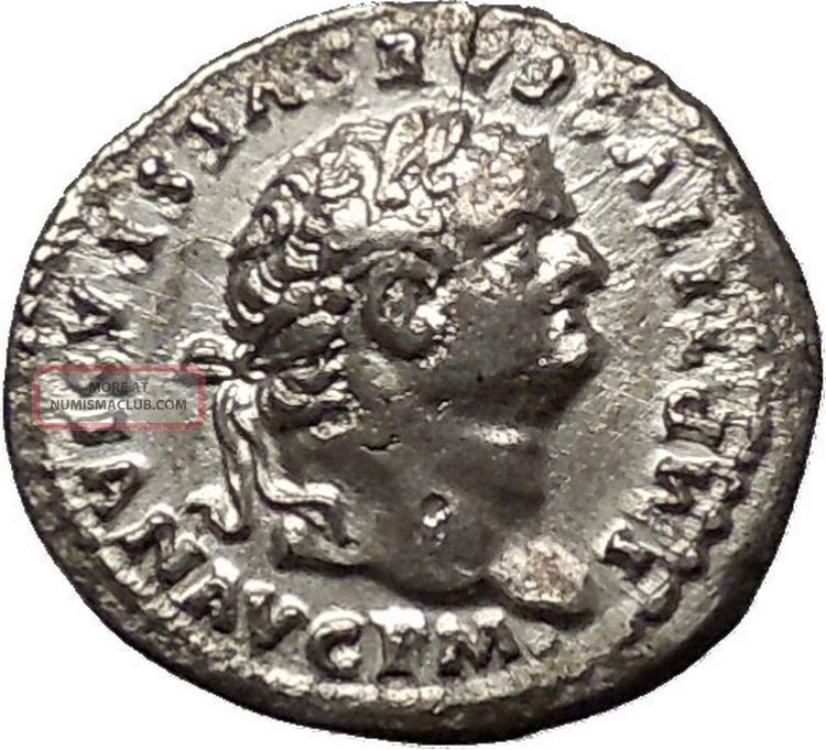 Titus 80ad Dolphin On Anchor Ngc Xf Authentic Ancient Silver Roman Coin ...