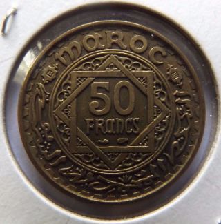 1951 Morocco 50 Francs Great Details See Pictures Large Coin photo