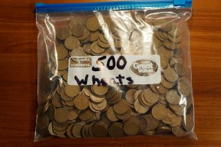 Group Of 500 Wheat Pennies photo