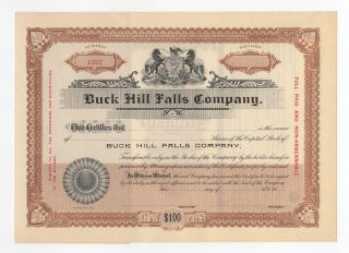 Buck Hill Falls Co.  Stock Certificate photo