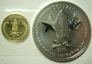 2014 2015 Canada Devils Brigade $5 1/10th Oz Gold,  $2 1/2 Oz Silver.  9999 Fine photo