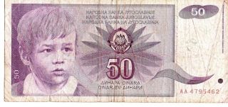 Yugoslavia 1990 50 Dinara Currency photo