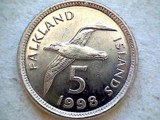 Falkland Islands 1998 5 Pence,  Black - Browed Albatros photo