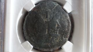 Roman Republic Bronze Coin Anonymous Ae As After 211 Bc Janus/prow Ngc F photo