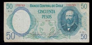 Chile 50 Pesos 1976 A16 Pick 151a Fine photo