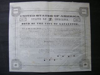 Lafayette And Indianapolis Railroad Bond photo